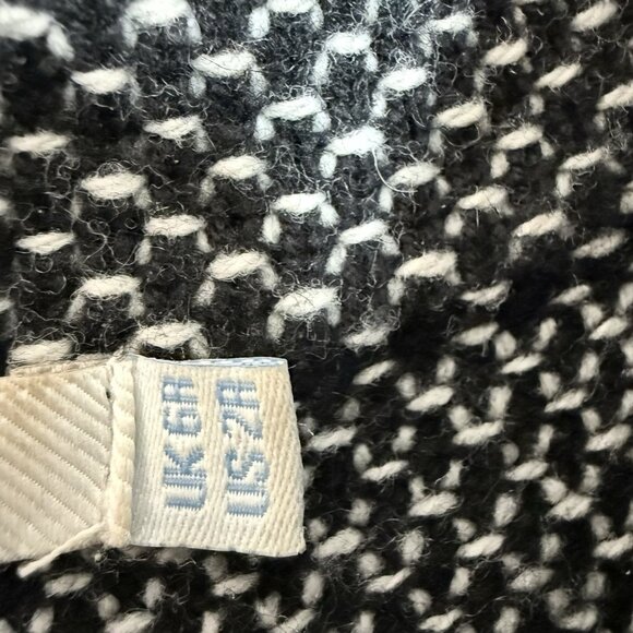 Boden Sweater Dress Womens 2R Black White Wool Cowl Neck Zip Office Work Knit - Picture 7 of 10